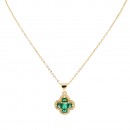 Gold Plated with Green Cubic Zirconia Necklaces