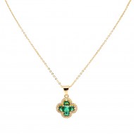 Gold Plated with Green Cubic Zirconia Necklaces