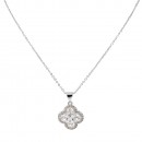 Rhodium Plated with Clear Cubic Zirconia Necklaces