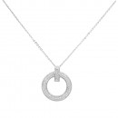 Rhodium Plated with Clear Cubic Zirconia Necklaces