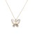 Gold-Plated-With-MOP-Butterfly--Necklace.-16"+3"-Gold