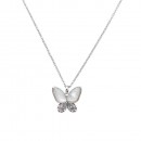 Gold Plated With MOP Butterfly  Necklace. 16"+3"