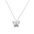 Rhodium-Plated-With-MOP-Butterfly--Necklace.-16"+3"-Rhodium