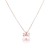 Rose-Gold-Plated-With-Pearl-CZ-Pendant-Necklace.-16"+3"-Rose Gold