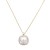 Gold-Plated-With-Pearl-CZ-Pendant-Necklace.-16"+3"-Gold