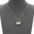 Rhodium-Plated-With-Clear-CZ-Butterfly-Necklace-16"+3"-Rhodium