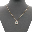 Gold Plated With Clear CZ Evil Eye Necklace.16"+3"
