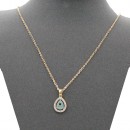 Rhodium Color With Clear CZ Evil Eye Necklace. 16"+3"