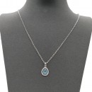 Rhodium Color With Clear CZ Evil Eye Necklace. 16"+3"