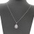 Rhodium-Color-With-Clear-CZ-Tear-Drop-Necklace.-16"+3"-Rhodium