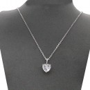 Gold Plated With Clear CZ Heart  Necklace. 16"+3"