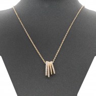 Gold Plated With Clear CZ Necklace. 16"+3"